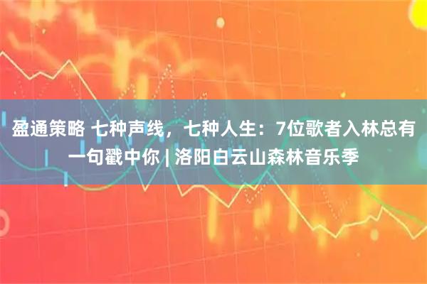 盈通策略 七种声线,七种人生:7位歌者入林总有一句戳中你 | 洛阳白云山森林音乐季